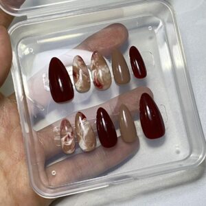 💅 Set Kuku Palsu - Mocha Marble Series
