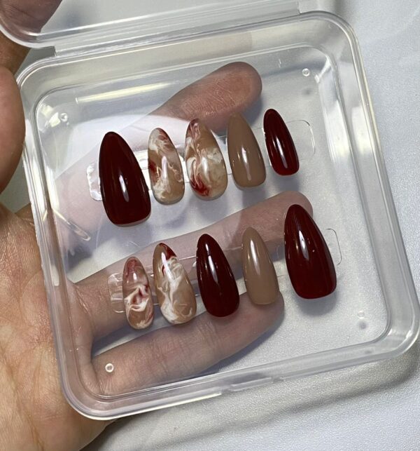 💅 Set Kuku Palsu - Mocha Marble Series