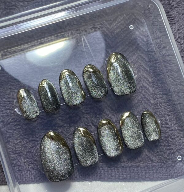 💅 Set Kuku Palsu - Midnight Chrome Series